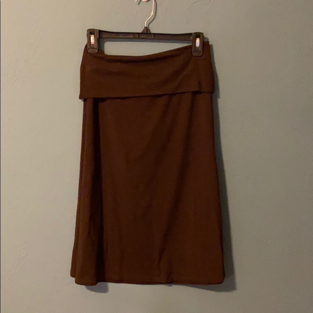 Brown Short Maxi Skirt